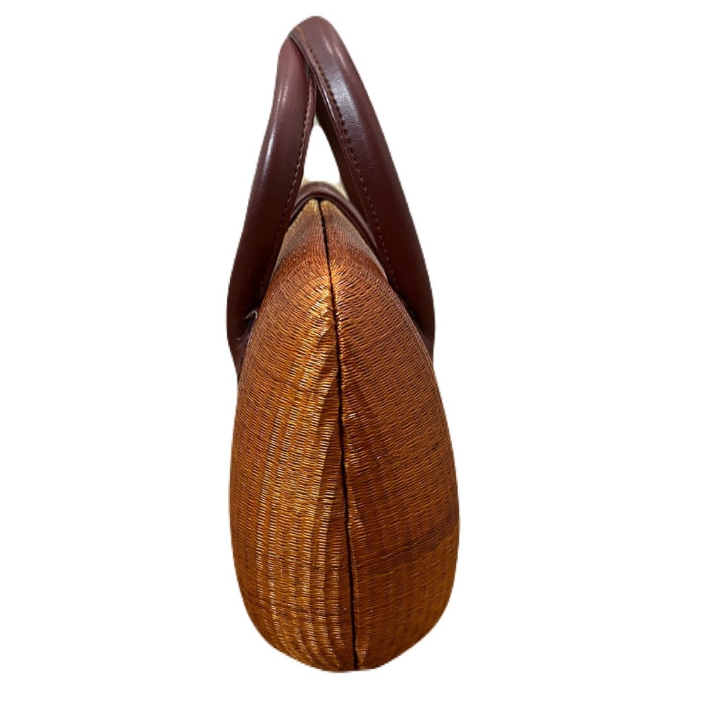 Le Sak Ombré Tan and Orange (rust) Hard Body Woven Handbag NWOT - Picture 3 of 11